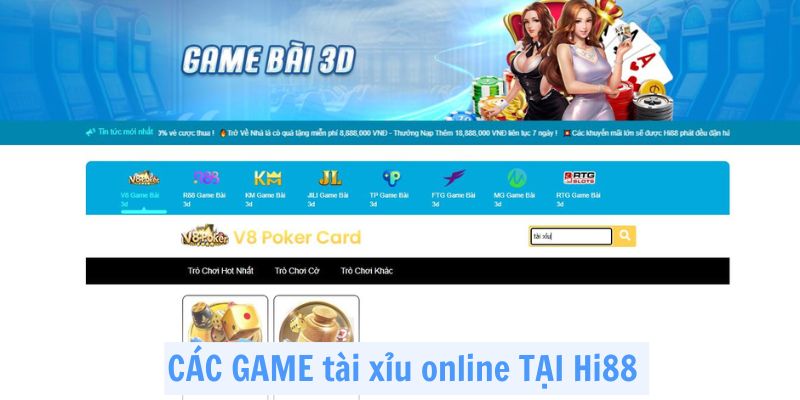 Game tài xỉu online tại nhà cái Hi88